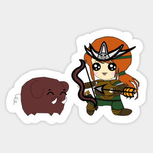 Chibby artemis the goddess of hunt Sticker